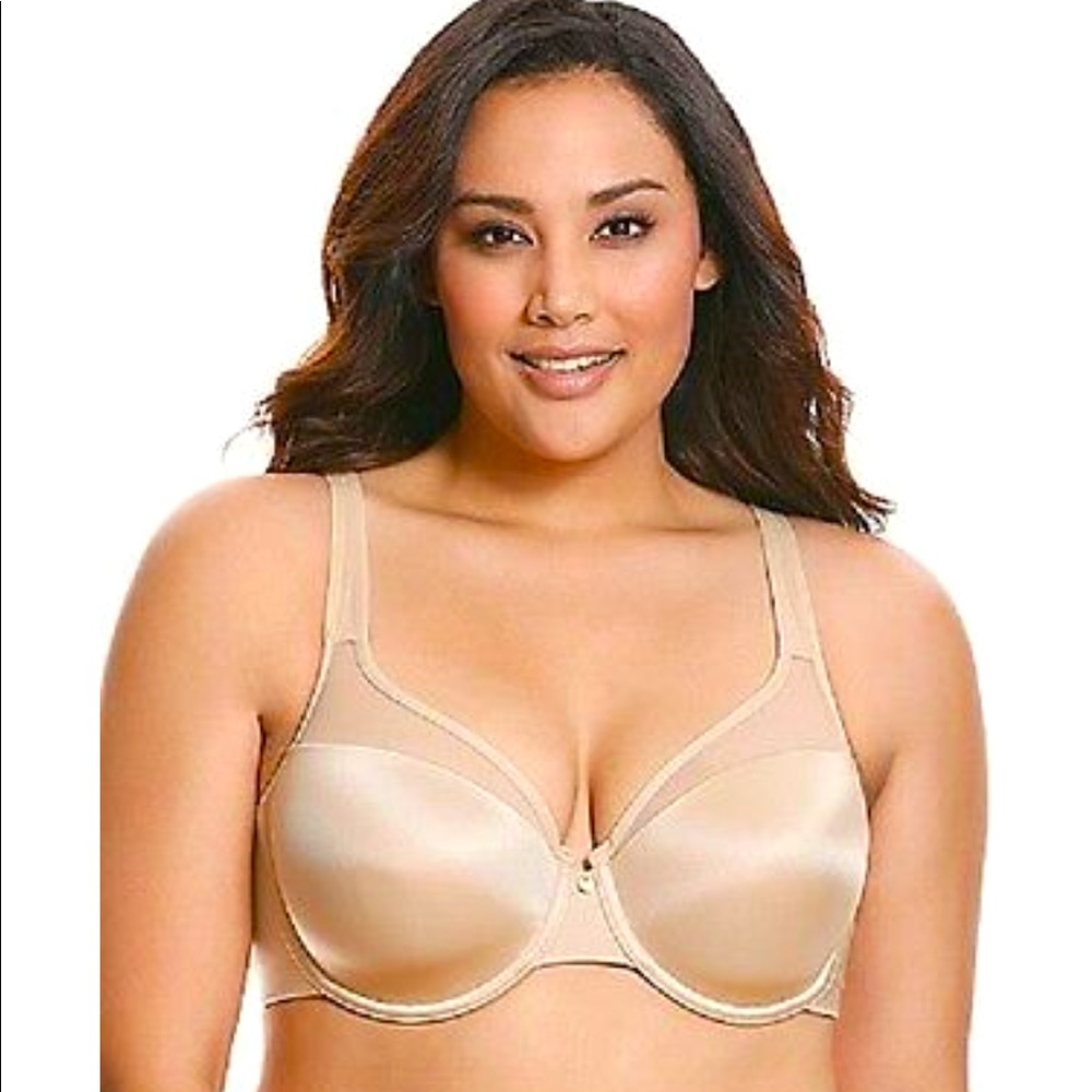 Lane Bryant Cacique 42C Ivory Mesh Illusion Bra